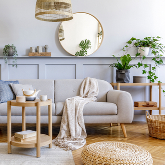 Dekoration für den Couchtisch im skandinavischen Stil Inspiration
