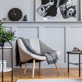 Dekoration fürs Wohnzimmer im skandinavischen Stil