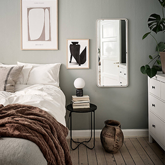 kleines Schlafzimmer im skandinavischen Stil Details und Accessoires