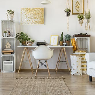 Arbeitszimmer im skandinavischen Stil Inspiration für einen schönen Schreibtisch
