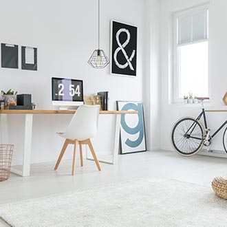Arbeitszimmer im skandinavischen Stil Inspiration für das Homeoffice