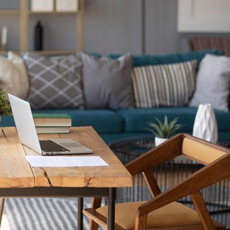 Arbeitszimmer im skandinavischen Stil Inspiration für ein häusliches Arbeitszimmer