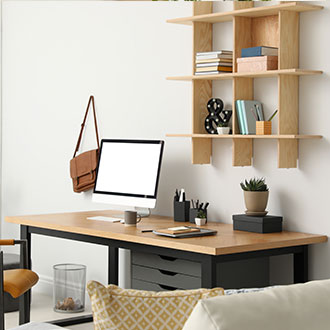 Schreibtisch im skandinavischen Stil Inspiration für ein Homeoffice