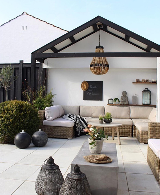 Garten im skandinavischen Stil Inspiration für den Sitzplatz im Freien