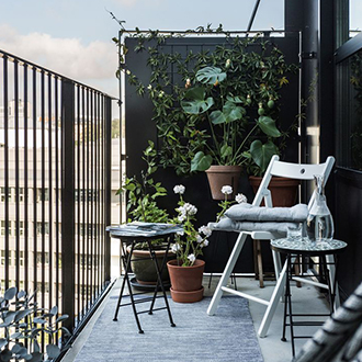 Garten im skandinavischen Stil Inspiration Lösung für den Balkon